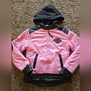 Little Girls Harley Davidson Pink and Black Size 7/8 Winter Coat